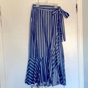 {Listicle} Navy and White Stripe Wrap Maxi Skirt